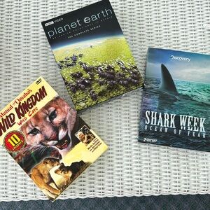 Collection of 3 DVD sets - Planet Earth, Wild Kingdom, Shark Week